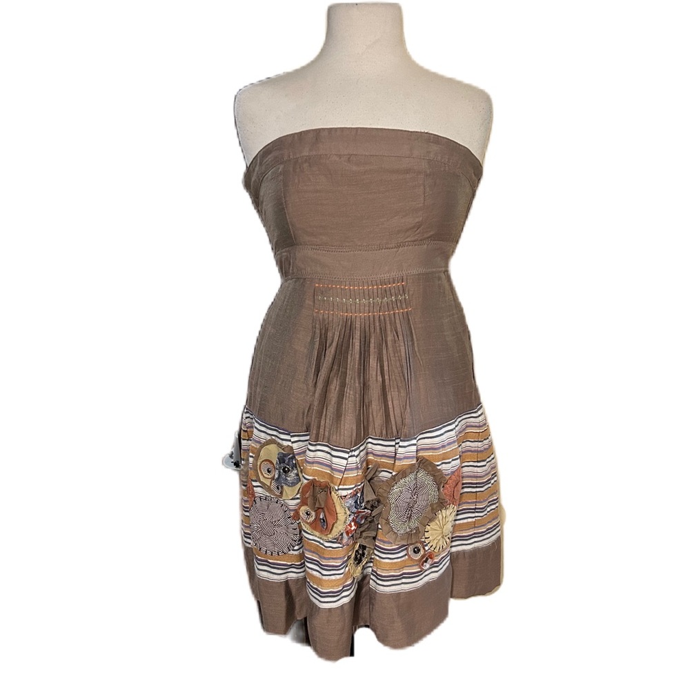 Y2K Anthropologie Lulumari Midi Dress S Embellished Boho Fairy Strapless Beachy